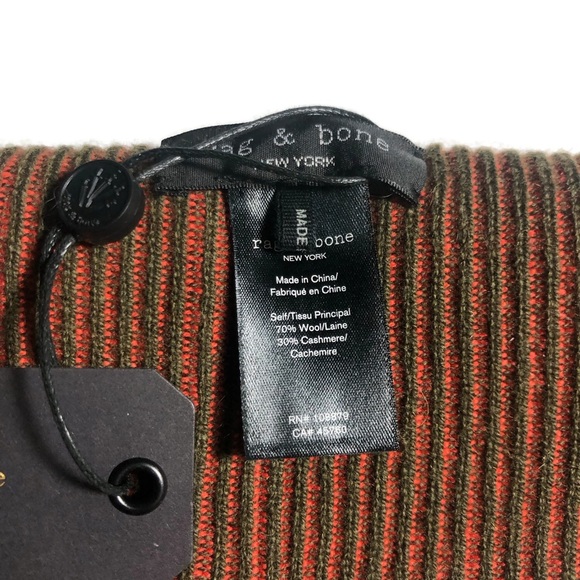 NWT rag & bone Finch Beanie Army Green Combo - Picture 6 of 8